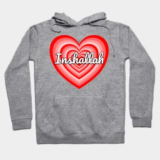 Inshallah Islam Islamic Muslim Heart Design I Love Allah Hoodie